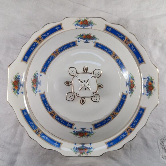 Myott Serving Dish Server MYO100 Fruit in Urn Blue Band Staffordshire England - Picture 12 of 13